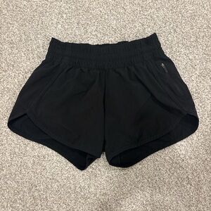 Lululemon “ Track that mid-rise” Black Shorts